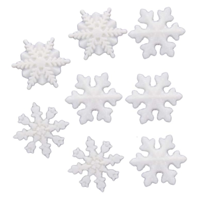 3x Vintage Glitter Snowflake Buttons 2-Hole Flat (1x 19mm, & 2x