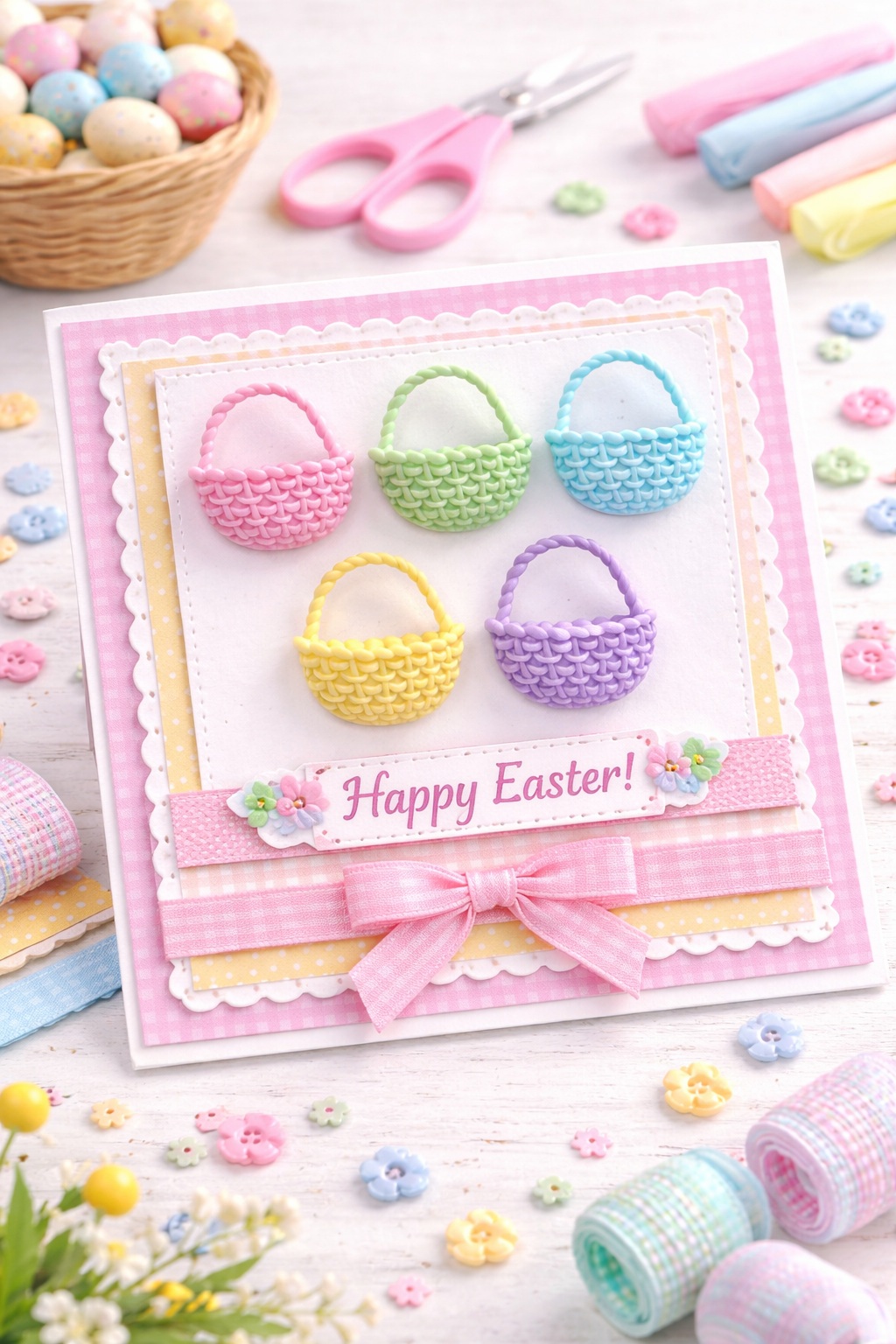 easter baskets craft button set ideas diy easter craft basket embellishments