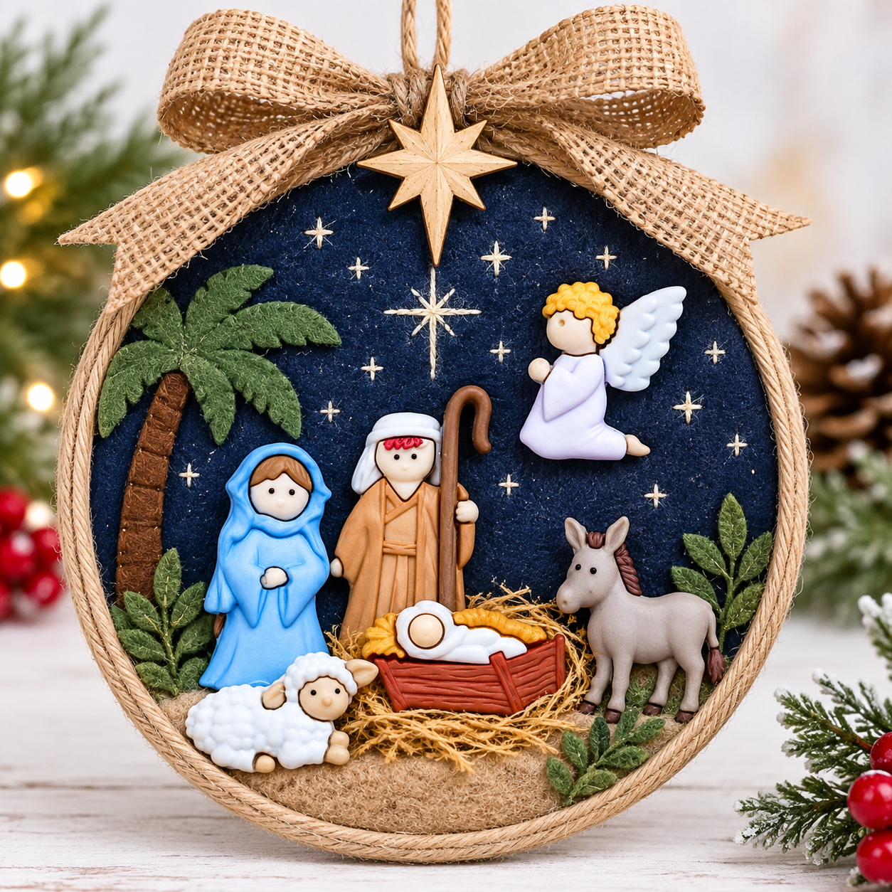 Nativity Craft Buttons – Christmas Embroidery Hoop Craft Nativity Craft Button Set – Christmas Nativity Scene Buttons - Image 3