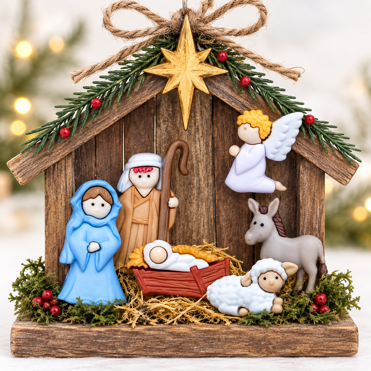 Nativity Craft Buttons – Christmas Stable Craft Nativity craft buttons used to create a handmade Christmas stable decoration