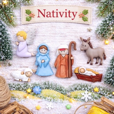 Christmas nativity embellishments for crafts and scrapbooking