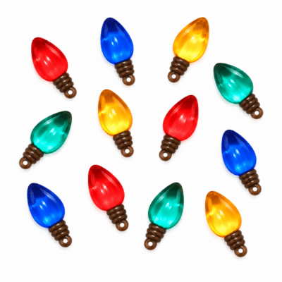 TREE TRIMMERS colorful 1/2 inch Christmas bulb sewing buttons