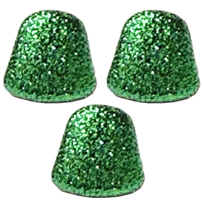 Bulk pack of green glitter gumdrop craft buttons for holiday embellishing