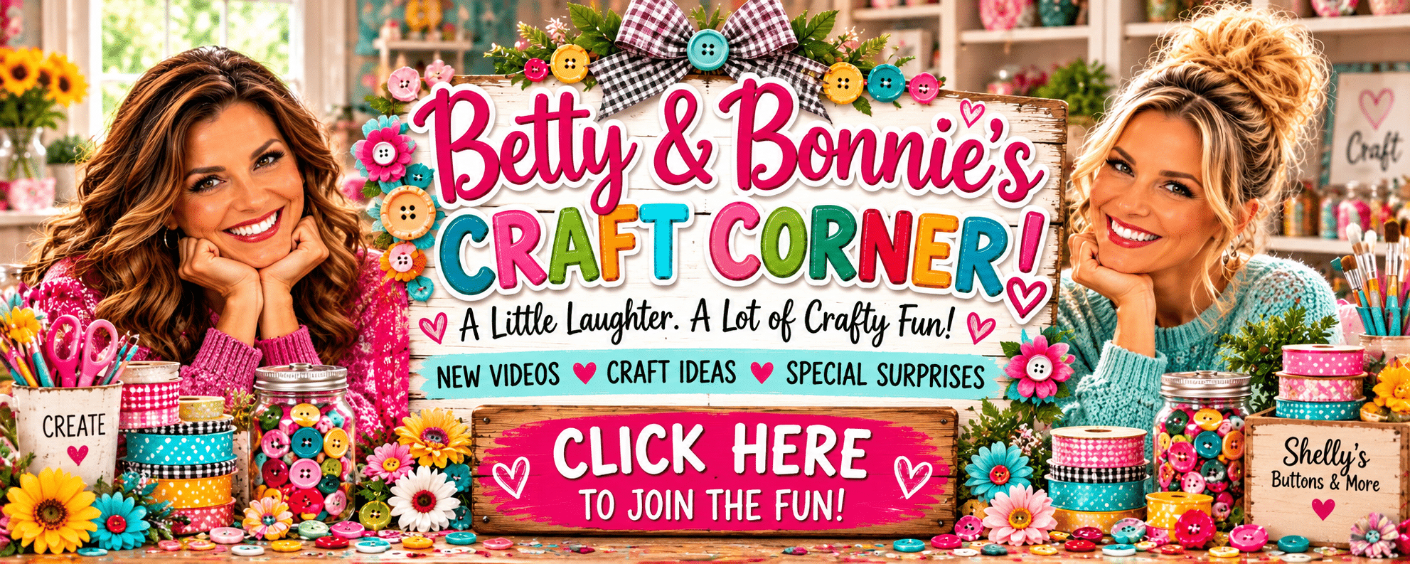Betty and Bonnie introduce their Craft Corner at Shelly's Buttons & More, featuring craft videos, colorful buttons and creative inspiration
