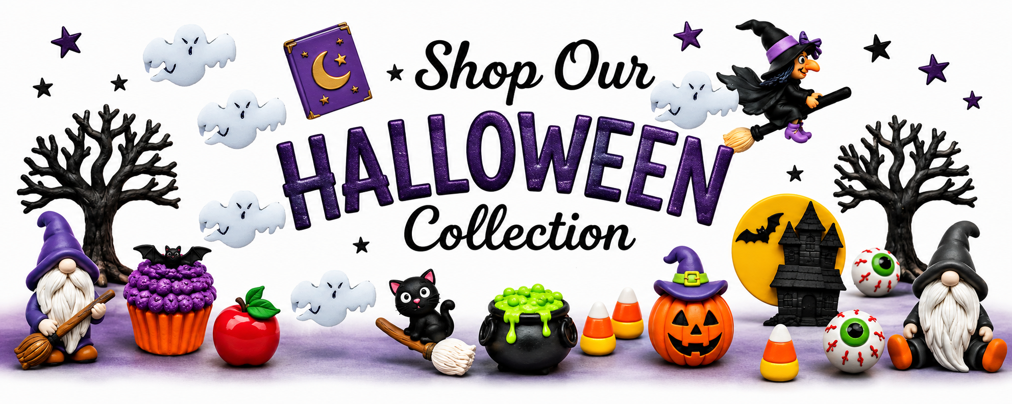 Shop our Halloween craft collection featuring witches, ghosts, spooky trees, haunted house, gnomes, candy corn, cauldron and Halloween embellishment