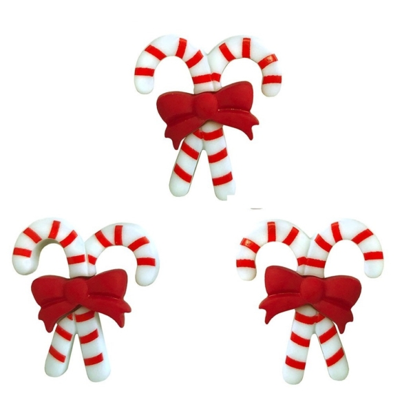 Crossing Candy Canes w Bow - 3 pieces