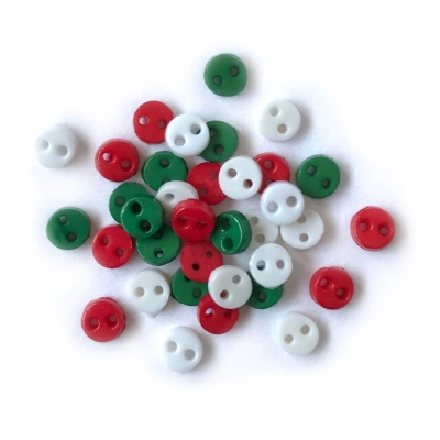 Micro Mini Round White Buttons by Dress It Up