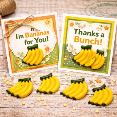 banana craft button card ideas