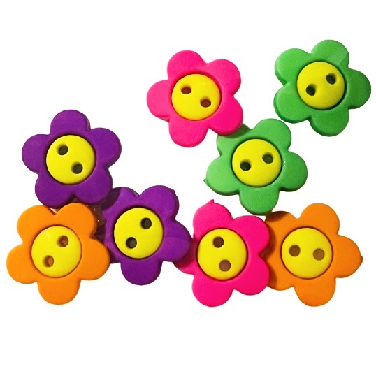 Sew Thru Neon Flower Buttons – Shelly's Buttons And More Online Store
