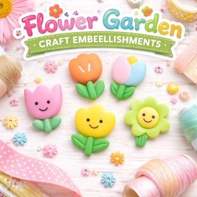 flower-garden-craft-embellishment-set-floral-buttons flower garden craft embellishment set colorful floral buttons for DIY crafts sewing and scrapbooking