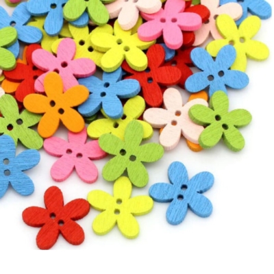 Printed Chrysanthemum Flower Buttons - Shelly's Buttons - Craft Scrap  Sewing