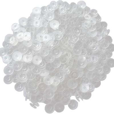 Clear Croc shoe charm fasteners with 12 plastic Croc charm bases for creating DIY shoe charms using resin flatback embellishments and cabochons