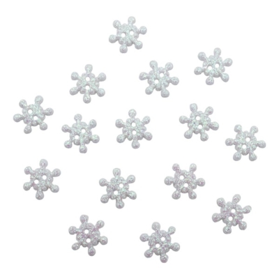  120 Pcs Crystal Snowflake Buttons Christmas Bling