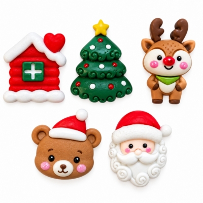 Christmas Cheer Craft Embellishments β Santa, Reindeer & Holiday Icons Christmas craft embellishments with Santa, reindeer, teddy bear, Christmas tree and holiday house