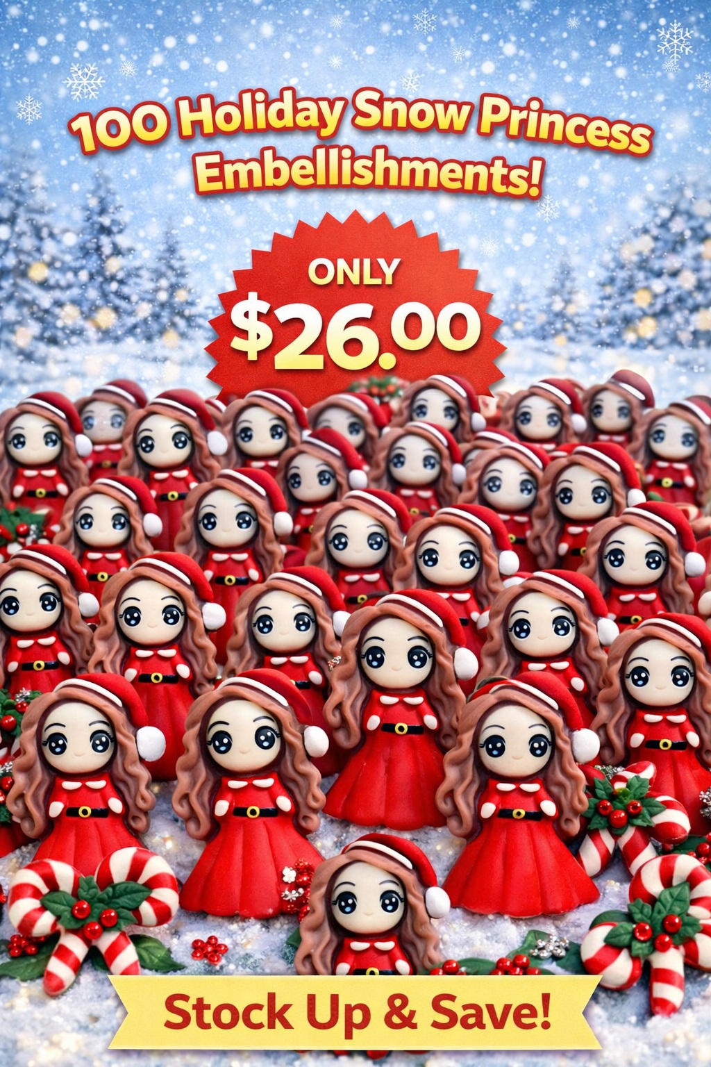 holiday snow princess craft embellishments snow princess embellishments bulk 100 pieces