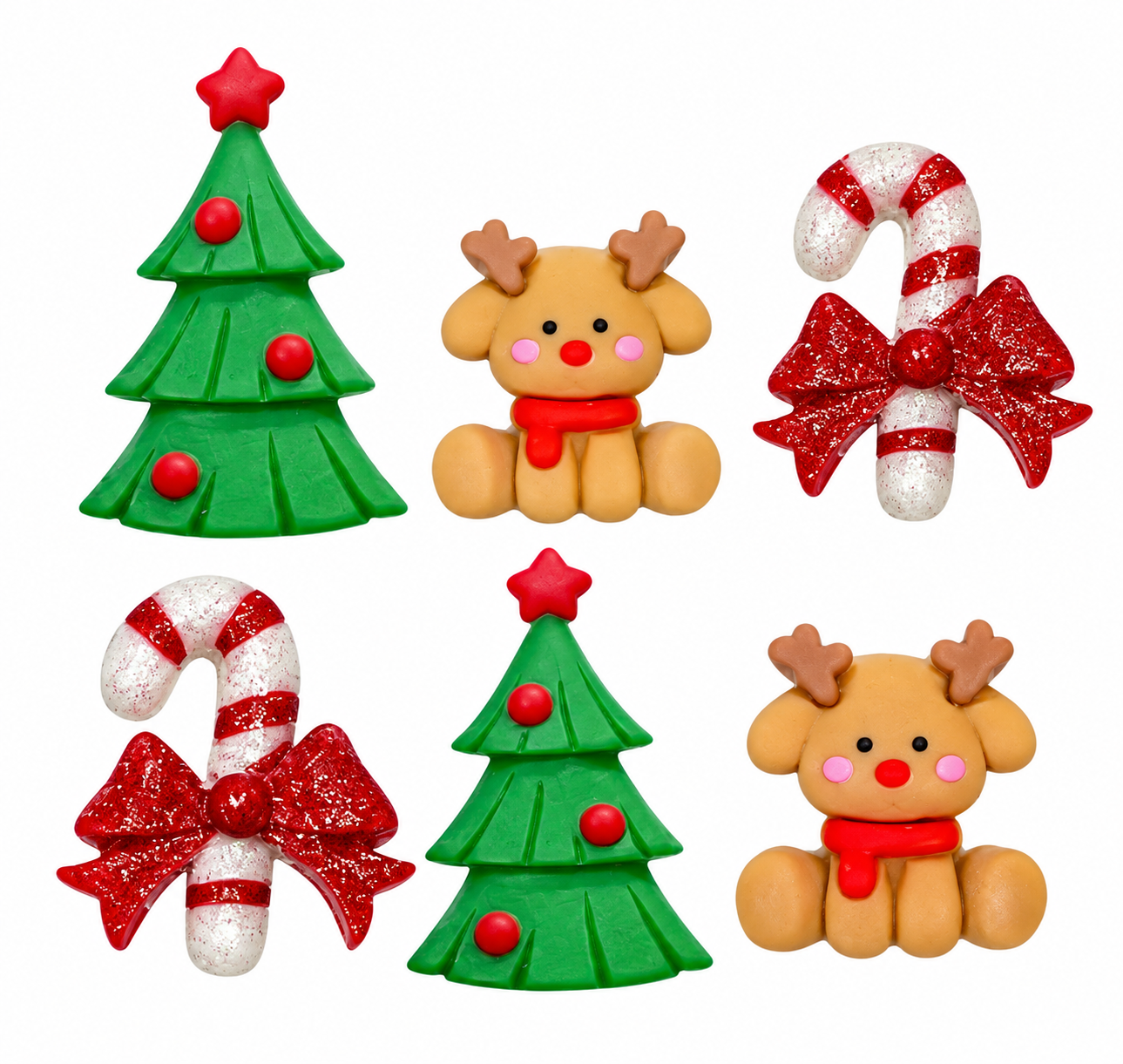 Noel Christmas Craft Embellishment Set Noel Christmas craft embellishments with Christmas trees, reindeer and glittery candy canes