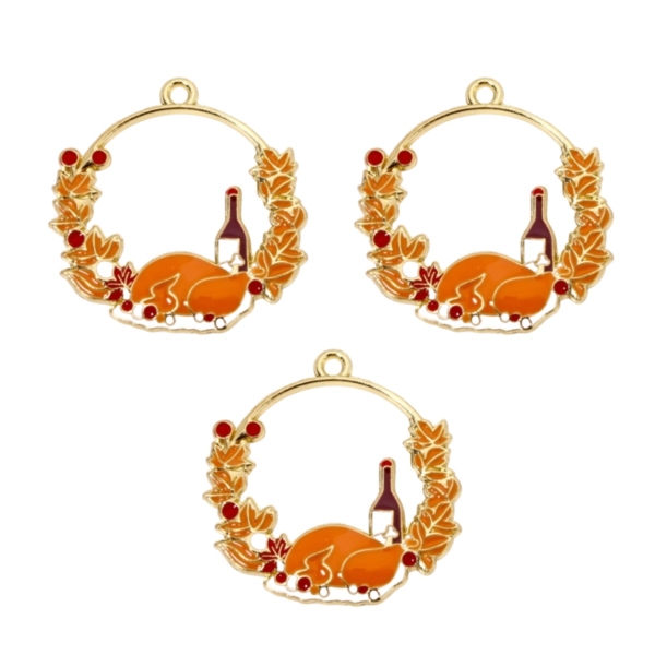 Thanksgiving Day Charms -  3 per pkg