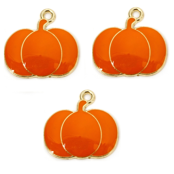 Fall Pumpkin Charms -  3 per pkg