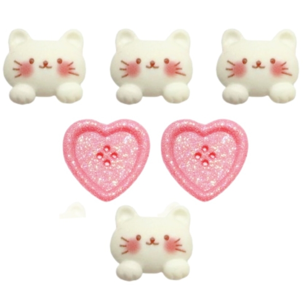 Kissable Kittens Embellishment & Button Set