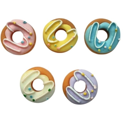 Colorful frosted donut craft embellishments with sprinkles