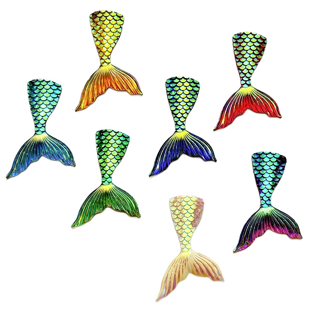 tail Iridescent Mermaid Tail Embellishments - 5 qty
