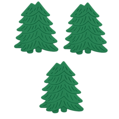 Double Tree Craft Buttons in Bulk – green Christmas tree buttons for holiday crafts