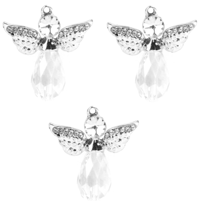 Rhinestone Glass Angel Charms – crystal angel embellishments for crafts and jewelry