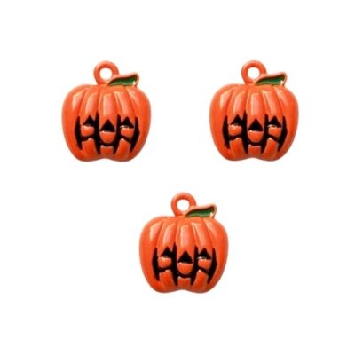 Jack O Lantern Charms – Halloween pumpkin embellishments for jewelry making, scrapbooking, and spooky crafts