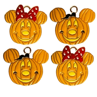 Main Street Pumpkin Halloween Charms – Mickey and Minnie inspired pumpkin charms for Halloween crafts and jewelry