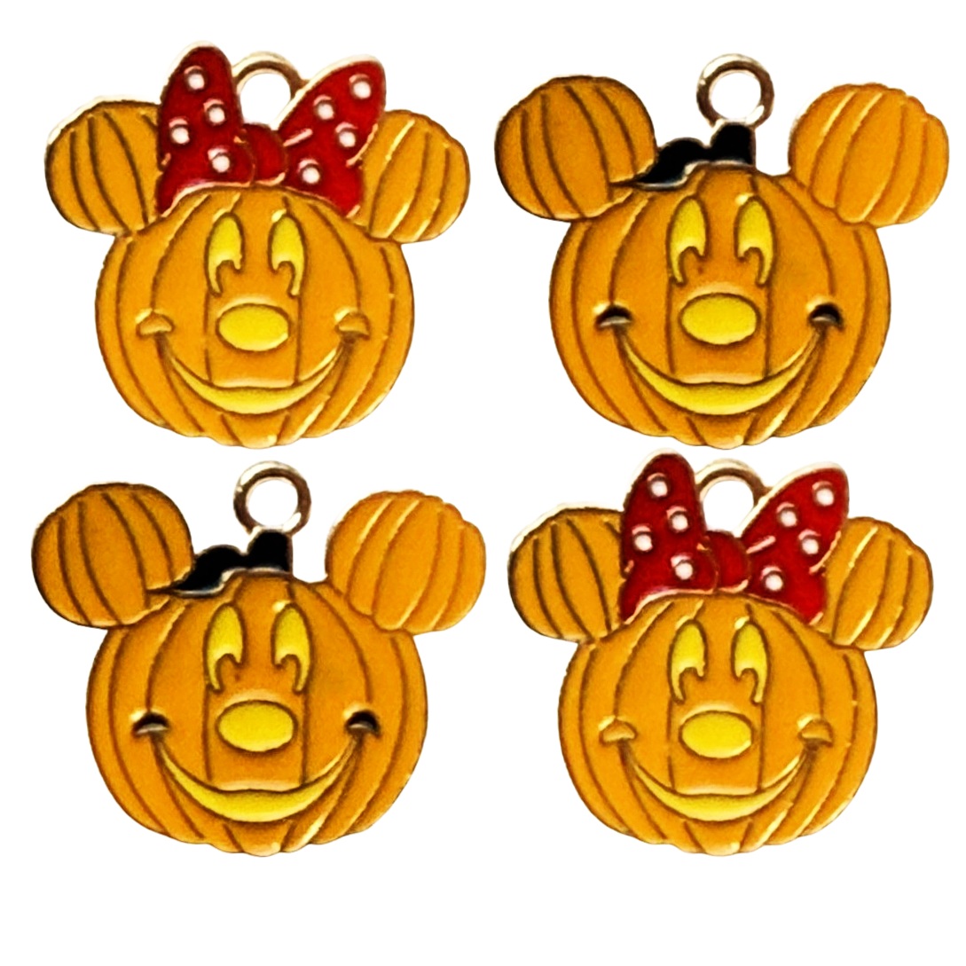 mickey minnie pumpkin charms Main Street Pumpkin Halloween Charms – Mickey and Minnie inspired pumpkin charms for Halloween crafts and jewelry