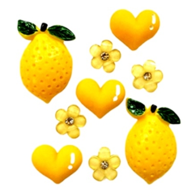 lemon craft embellishment set yellow citrus flatbacks for summer diy crafts