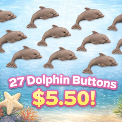 dolphin craft buttons ocean themed embellishments set of 27