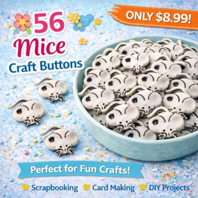 cute mice craft buttons for DIY projects and scrapbooking embellishments